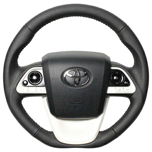 REAL STEERING オリジナルシリーズ トヨタ MIRAI ミライ JPD10用 オールレザー ブラックステッチ 50-LPB-BK | REAL（車） | 01