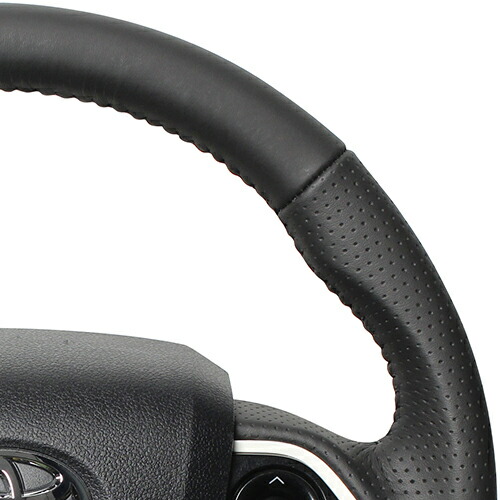 REAL STEERING オリジナルシリーズ トヨタ MIRAI ミライ JPD10用 オールレザー ブラックステッチ 50-LPB-BK | REAL（車） | 03