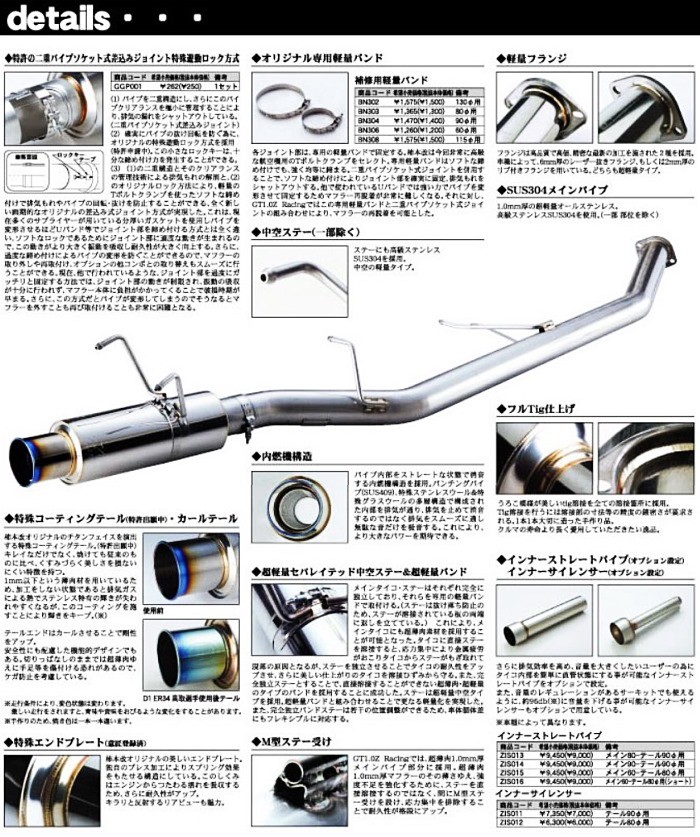 柿本改 競技用マフラーGT1.0Z 86 - 車のパーツ