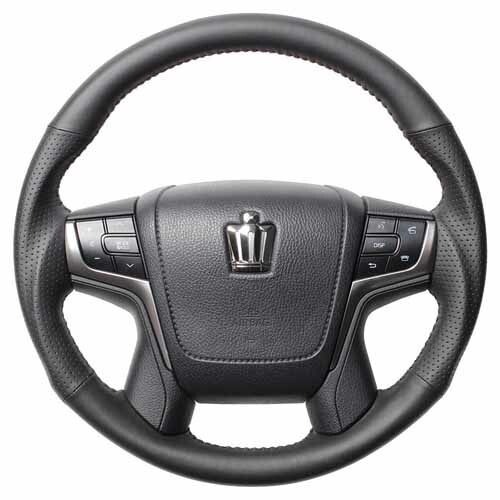 REAL STEERING オリジナルシリーズ トヨタ ヴェルファイア 30系用 オールレザー ブラックステッチ H30-LPB-BK | REAL（車） | 01