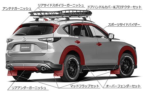 オートエクゼ AUTOEXE マッドフラップセット レッド マツダ CX-5 KF系