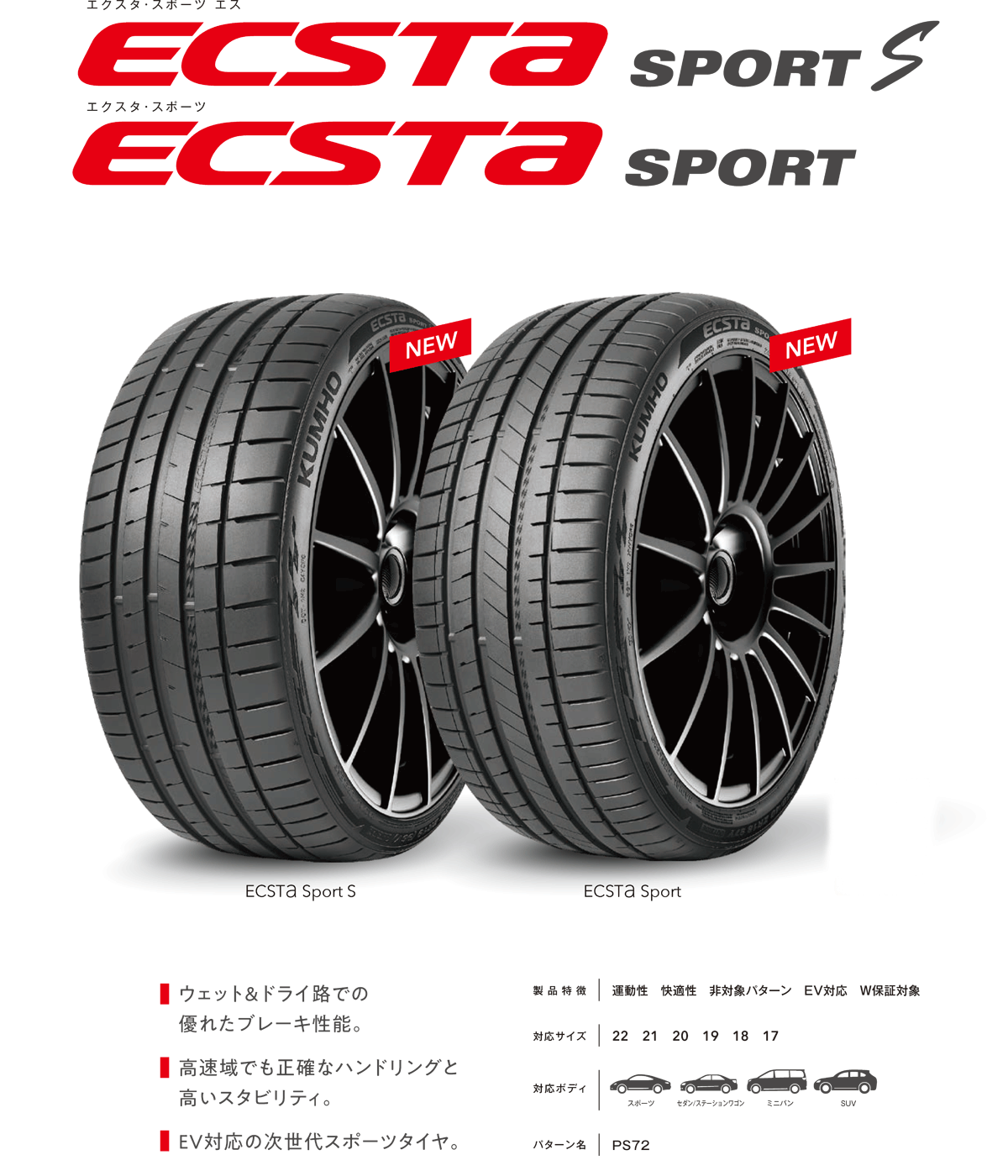 エクスタ 215/40R17 87Y XL KUMHO ECSTA SPORT PS72 クムホ スポーツ 1