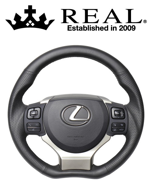 REAL STEERING オリジナルシリーズ 平行カット レクサス RC F 前期 10系用 オールレザー LXC-LPB-BK | REAL（車）