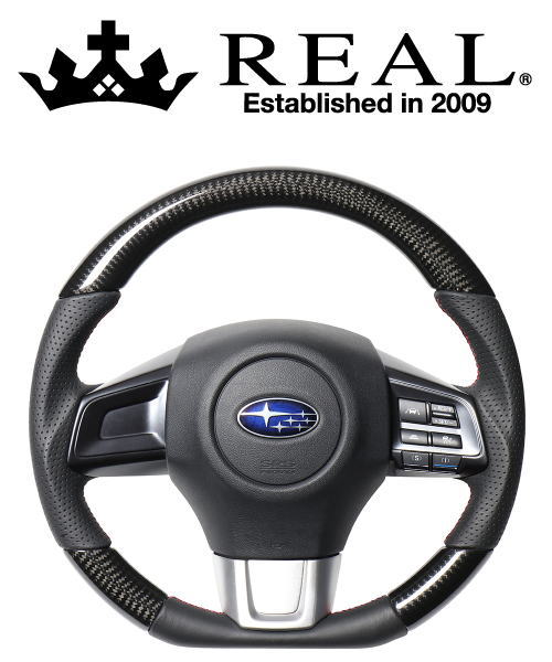 REAL STEERING �I���W�i���V���[�Y �X�o�� WRX STI VAB�p �u���b�N�J�[�{�� ���b�h×�u���b�N���[���X�e�b�` SBA-BKC-RD