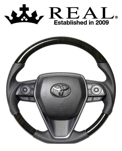 REAL STEERING プレミアムシリーズ トヨタ ハリアー 80系用 55ブラックウッド TYFP-55BKW