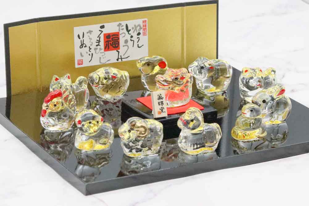 薬師窯 クリスタル十二支飾り 薬師76 干支 置物 年末 年始 正月 挨拶