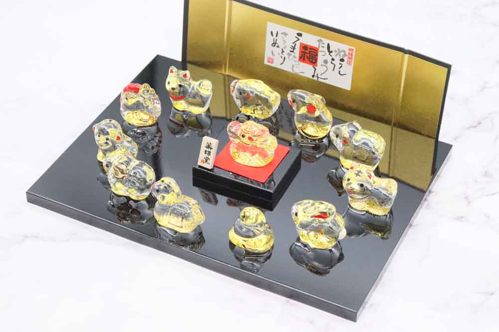 薬師窯 クリスタル十二支飾り 薬師76 干支 置物 年末 年始 正月 挨拶