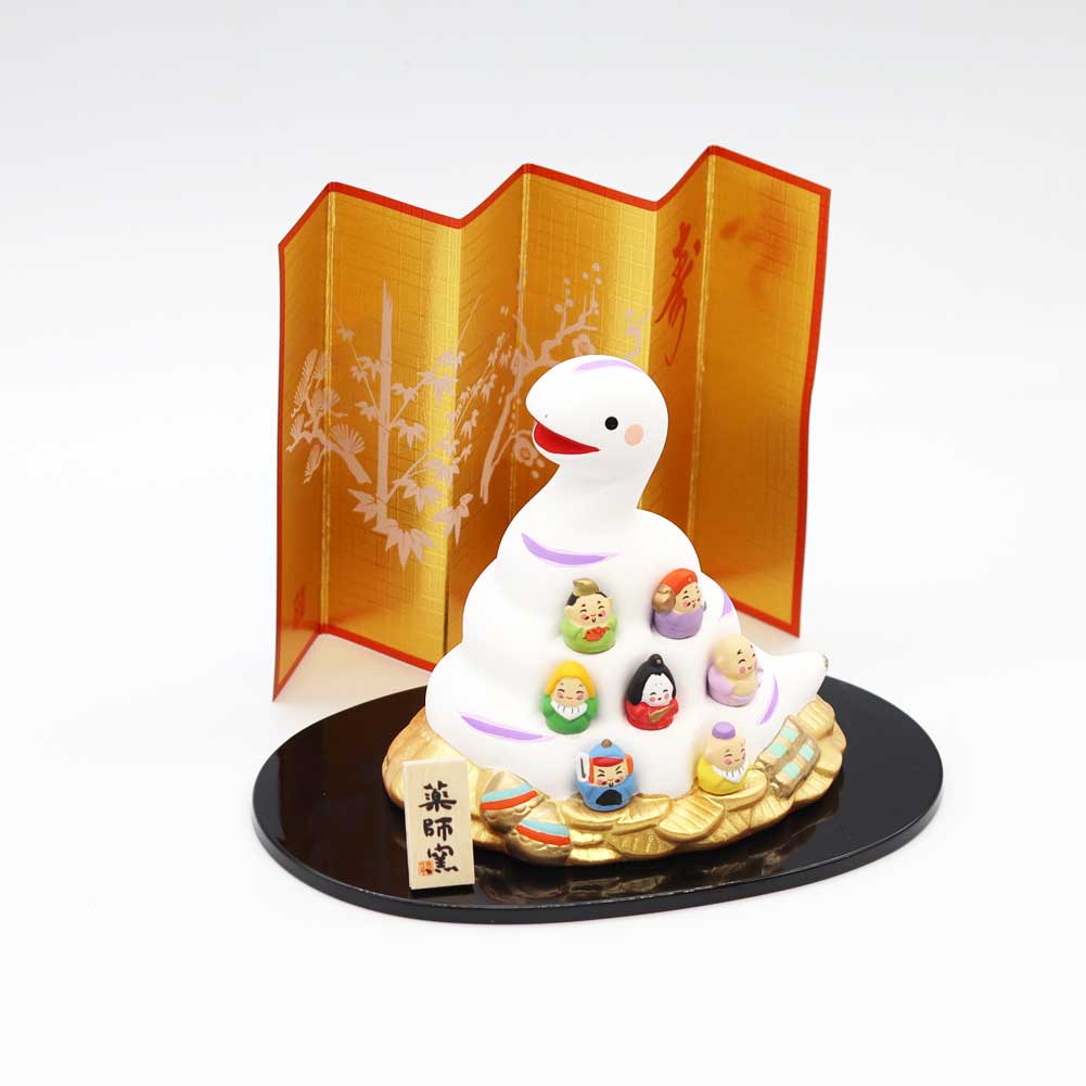 薬師窯 錦彩招福巳 七福神 薬師窯64 干支 置物 令和7年 2025年 年末