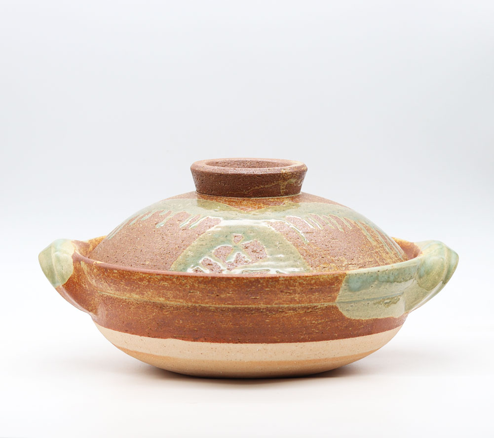 長谷園 【正規取扱店】長谷園 伊賀土鍋 伊賀釉 大 ANI-03 直火 日本製