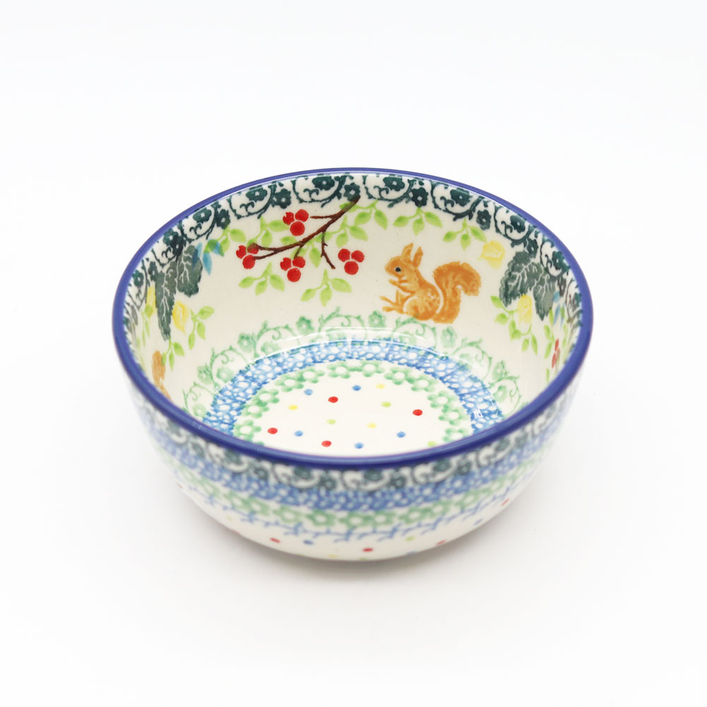 ポーリッシュポタリー⭐︎ツェラミカイエローにブルーの花柄ボウル2個セット⭐︎17cm Ceramika Artystyzna 【正規取扱店】ポーリッシュポタリー ツェラミカ