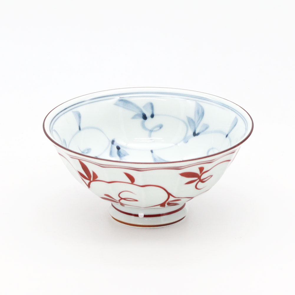 波佐見焼 一誠陶器 時代山水 飯碗 小 朱 20038 茶碗 飯茶碗 rice bowl