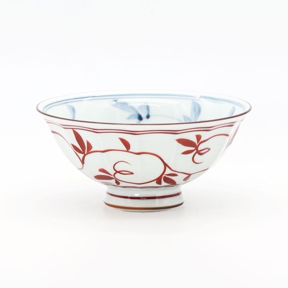 波佐見焼 一誠陶器 時代山水 飯碗 小 朱 20038 茶碗 飯茶碗 rice bowl