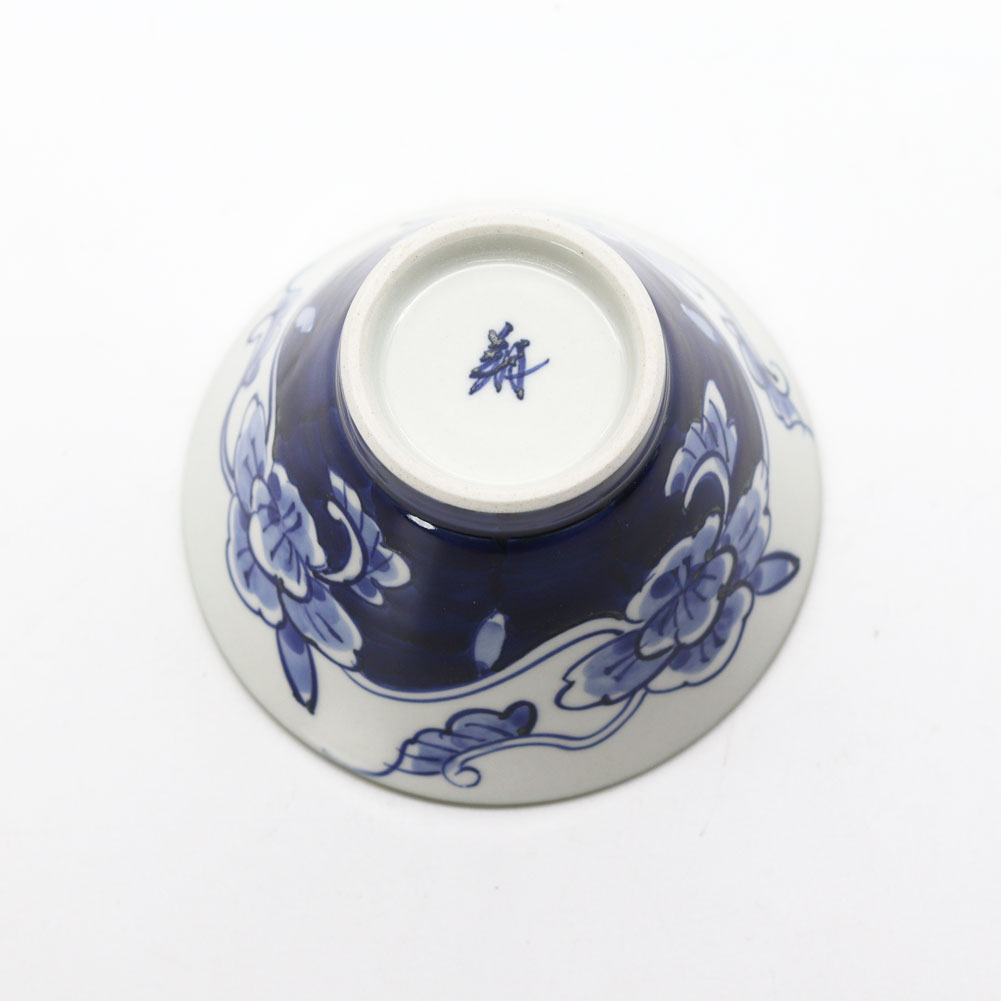 波佐見焼 翔芳窯 568碗 ボタン唐草 18071 茶碗 飯碗 陶器 手描き 西海