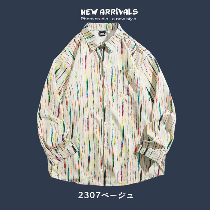 シャツ メンズ アロハシャツ 長袖 花柄シャツ カジュアルシャツ 総柄 