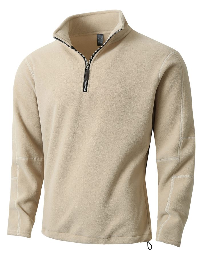 フリース トップス 長袖tシャツ メンズ ハイネック カットソー ハーフ