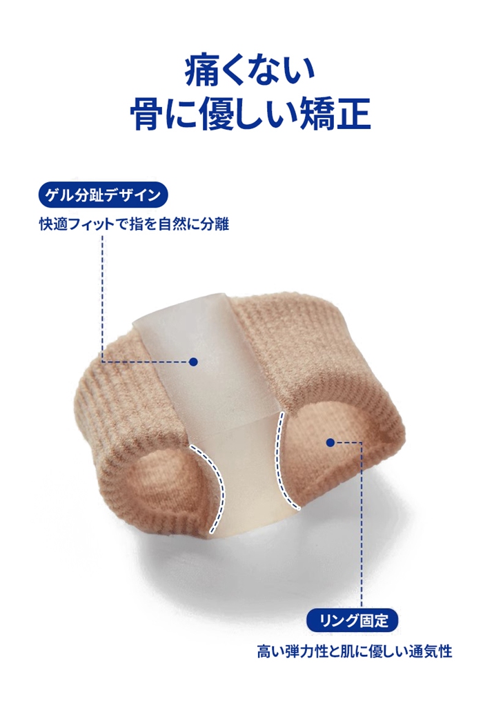 外反母趾 サポーター 足 指 サック 矯正 左右 セット 2サイズ 足指 親指 指先 簡単 装着 フィット 柔らか 伸縮 素材 保護 シリコン パッド 睡眠 脱臼後 |  | 02