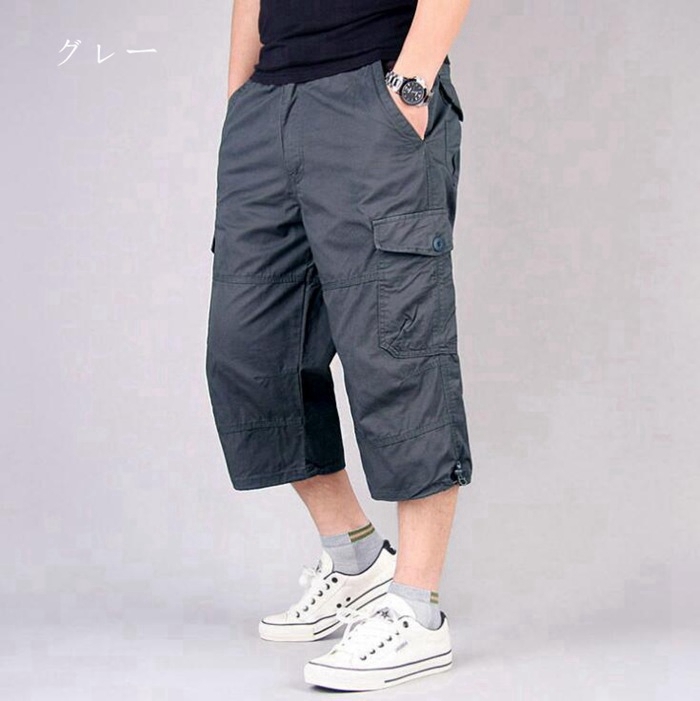 ハーフパンツ メンズ ひざ下 カーゴパンツ 7分丈 スポーツ 太め ゆったり 夏 クロップド 大きいサイズ 全8色 M L Ll Xl 父の日 代引不可 Swg35 八癒ショップ 通販 Yahoo ショッピング