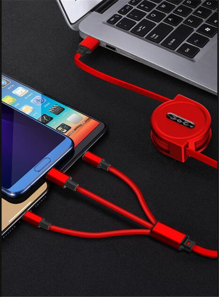 充電ケーブル 3in1 iPhone ライトニング lightning Android スマホ type-C microUSB 巻き取り USB両面挿入 |  | 05