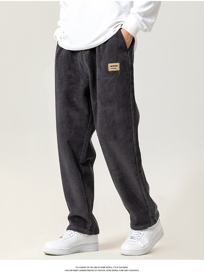 美品1PIU1UGUALE3 コーデュロイメンズ パンツ （裏起毛）Ｌサイズ 裏起毛コーデュロイパンツ テーパードパンツ メンズファッション