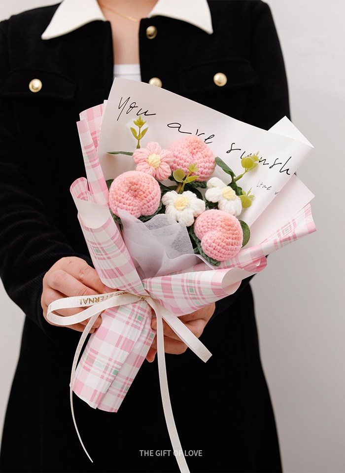 ニットブーケ かぎ針編み 果物 ミニブーケ 手作り花 フラワー 造花