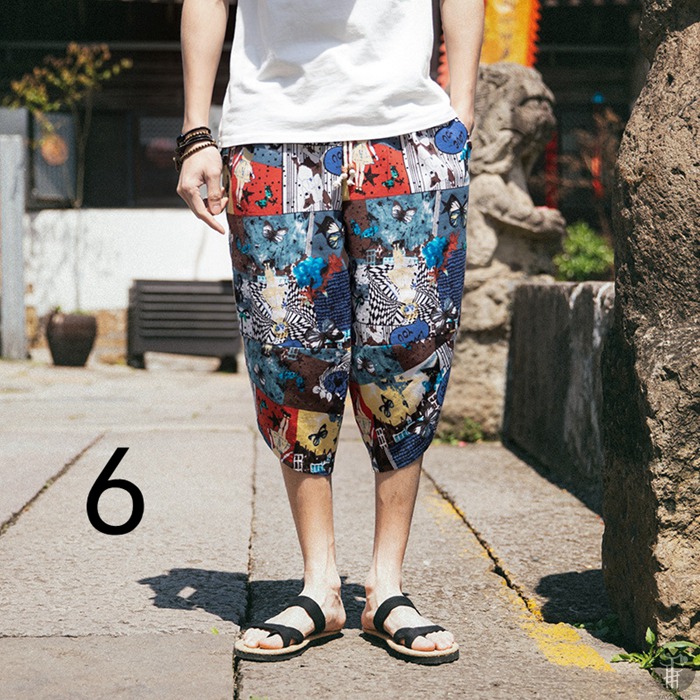 在庫処分大特価 サルエルパンツ メンズ 涼しい ズボン 七分丈 リネンパンツ ワイドパンツ ゆったり ファッション 夏用 父の日 Simbcity Net