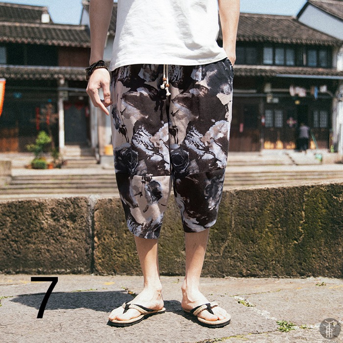 在庫処分大特価 サルエルパンツ メンズ 涼しい ズボン 七分丈 リネンパンツ ワイドパンツ ゆったり ファッション 夏用 父の日 Simbcity Net