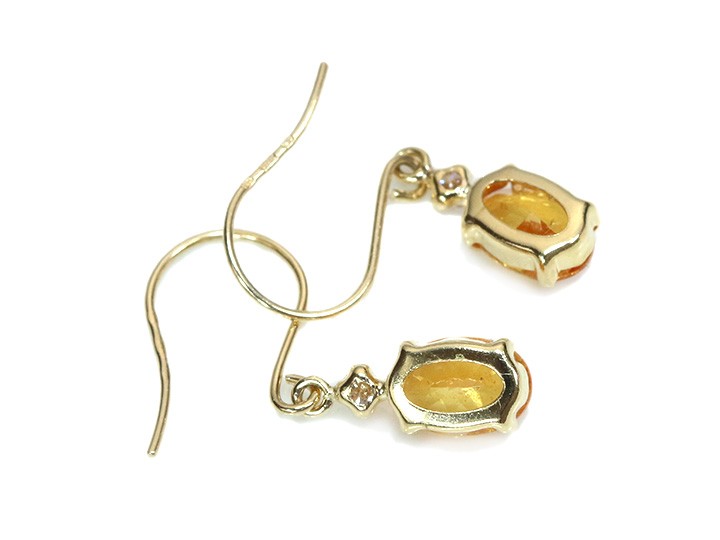スペサタイトガーネット スペサルティンガーネット 1.20ct K18YGピアス