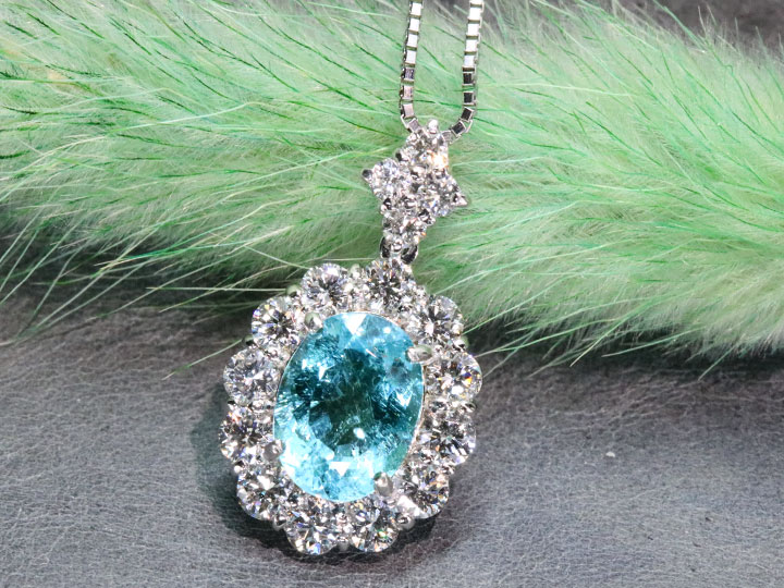 【新品】Pt900/Pt850  パライバトルマリンネックレス ブラジル産 パライバトルマリン ネックレス 0.33ct PT900/PT850