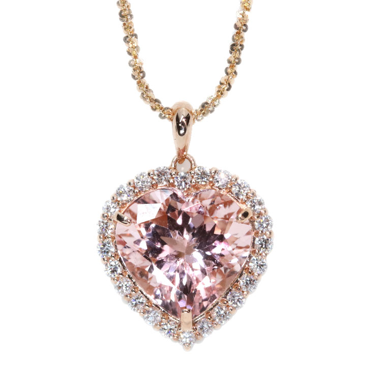 モルガナイト 5.07カラット ダイヤモンド 0.43カラット K18PGピンク