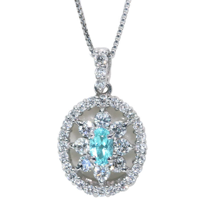パライバトルマリン 0.14ct ダイヤモンド 0.38ct PT900/PT850 プラチナ 