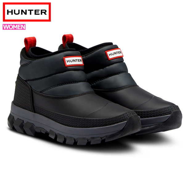 [専用]HUNTER ウィンターブーツ 黒 ハンター HUNTER 【レディース】イントレピットショートスノー