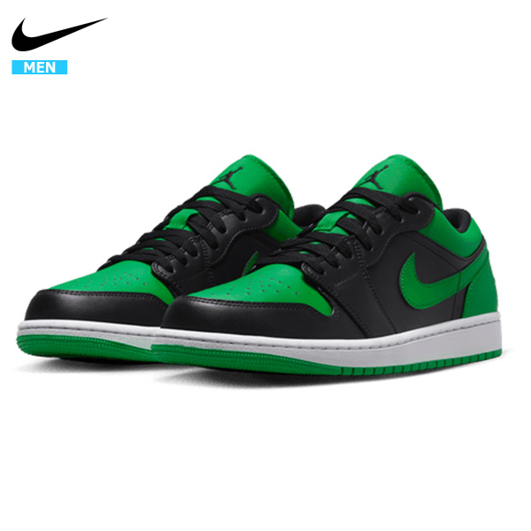 ナイキ エア ジョーダン 1 ロー メンズ スニーカー ブラック ラッキーグリーン NIKE AIR JORDAN 1 LOW　BLACK AND  LUCKY GREEN 553558-065^【nike324】^