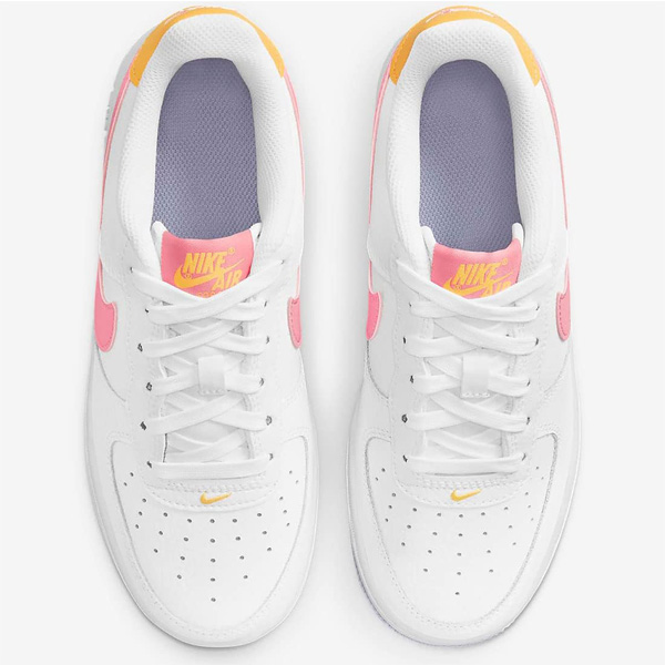 ナイキ GS エア フォース 1 エアフォース1 AF1 レディース スニーカー シューズ 靴 GS AIR FORCE 1 White/Coral Chalk DV7762-100^【nike339】^｜yellow｜07