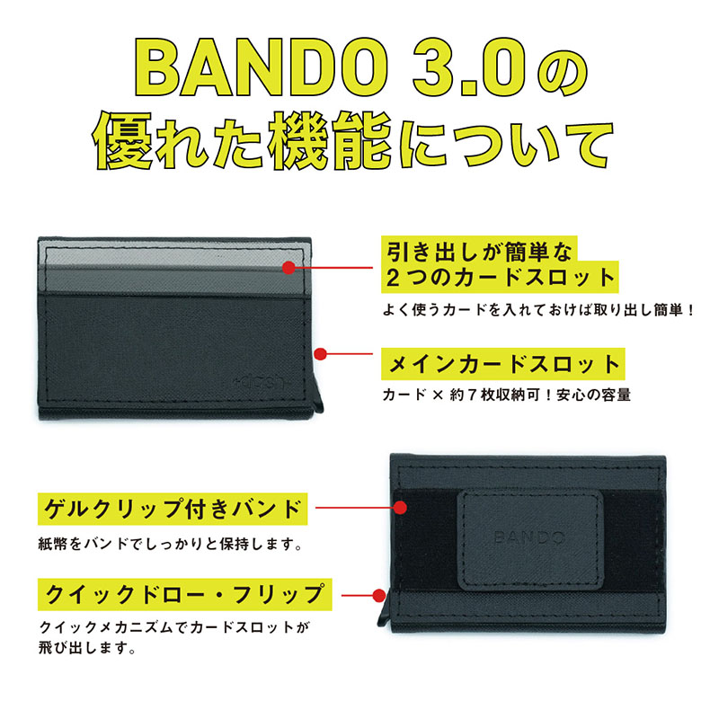BANDO3.0 財布 メンズ ミニマリスト ミニ財布 コンパクト 薄型 BANDO3.0 財布 メンズ ミニマリスト ミニ財布 コンパクト 薄型