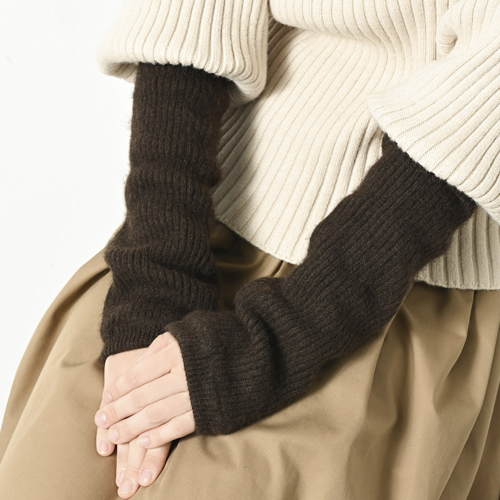 レッグウォーマーロング丈 モンゴル産 ヤク ダークブラウン ヤクレッグ