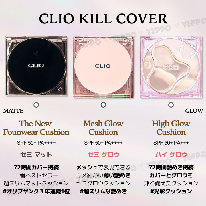 NEW【CLIO/クリオ】キルカバー ハイ グロウ クッション(本品14g+詰め替え14g) 韓国コスメ クッションファンデ : clio-highglow-1  : Yeppo - 通販 - Yahoo!ショッピング