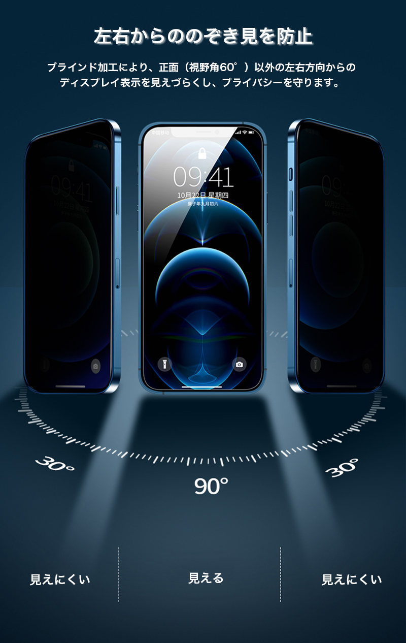 iphone14 15 pro max 強化ガラスフィルム 覗き見防止 iphone13 mini ガラスフィルム iphone12 pro max フィルム アイフォン15 iphone14 plus 液晶保護フィルム｜yeti｜05