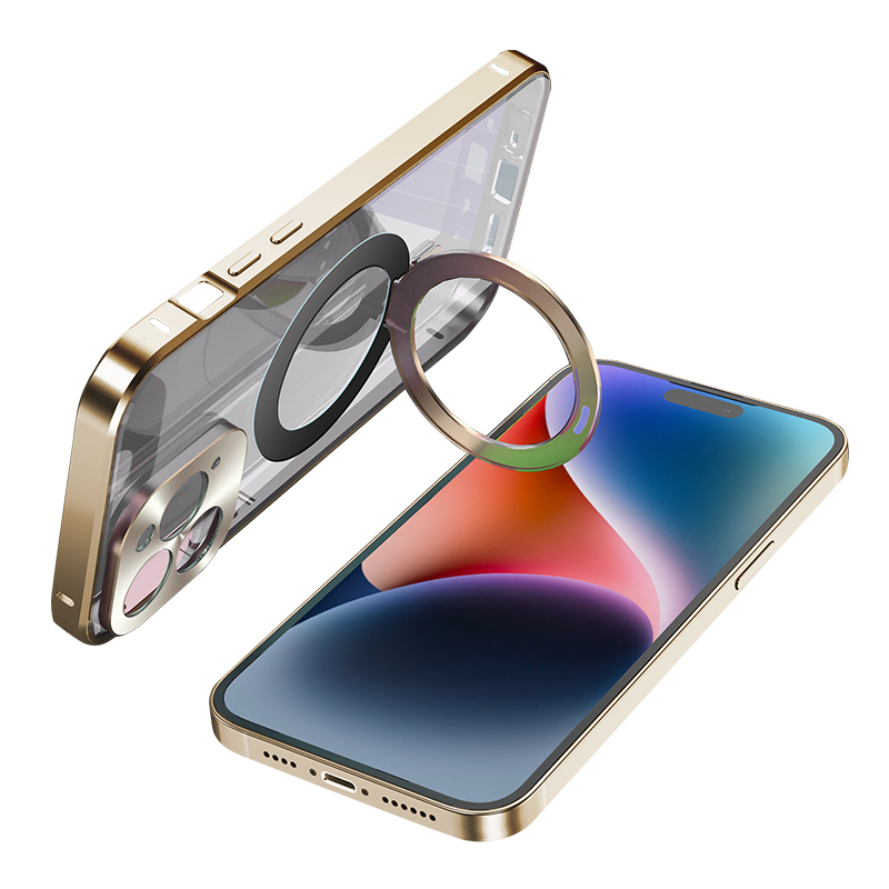 全面保護 iphoneケース 14 13 15 透明 iphone15 pro max ケース magsafe対応 iphone14 ケース クリア リング付き 両面ガラス iphone13 pro max 360度フルカバー｜yeti｜03
