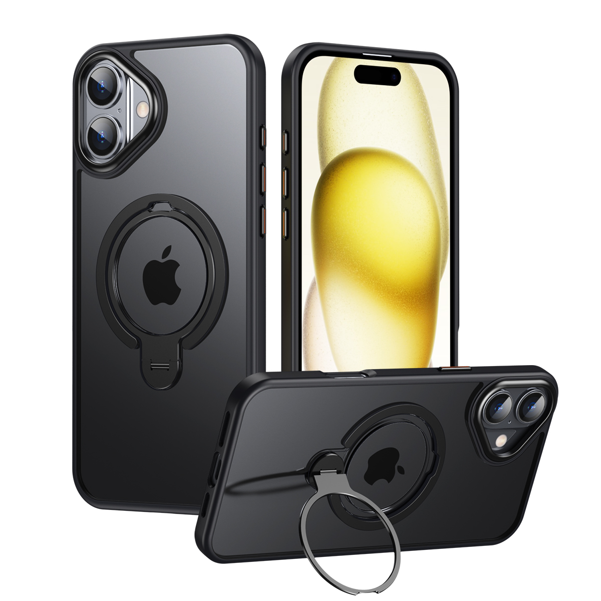 magsafe対応 iphoneケース 16e 透明 リング付き iphone16 pro