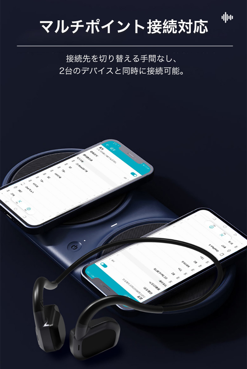 ワイヤレスイヤホン 骨伝導 イヤホン イヤフォン IPX8防水 32G TFカード内蔵 Bluetooth 5.3 ヘッドホン マイク 高音質 日本語取扱書付 マグネット充電式 水泳_11