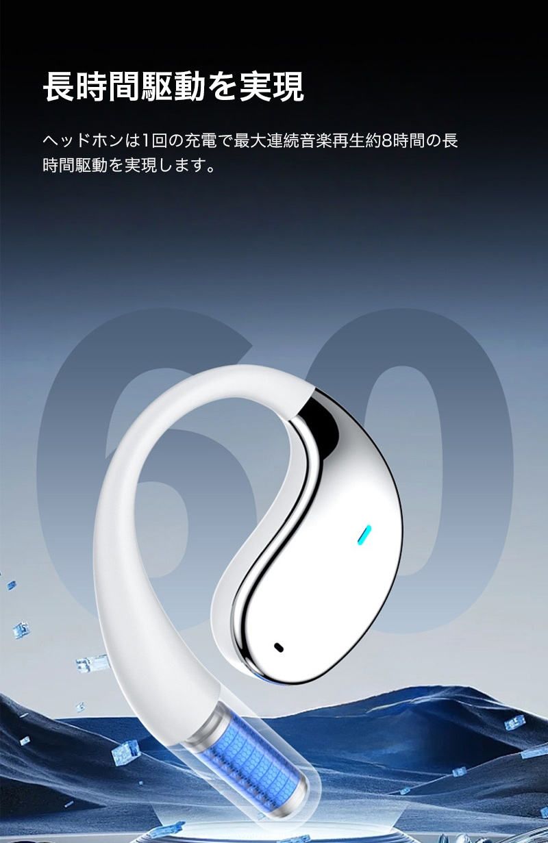 ワイヤレスイヤホン bluetooth5.4 耳掛け式 イヤホン 空気伝導