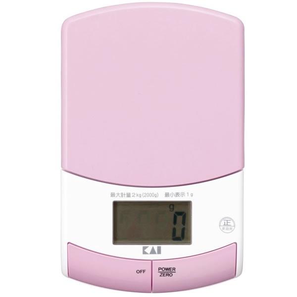 貝印 クッキングスケール 薄型・コンパクト 2kg計量 ピンク DL6337