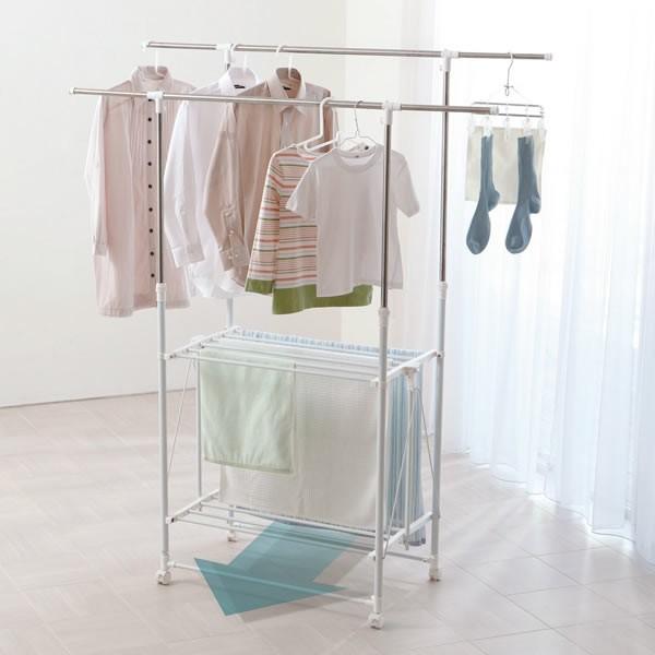 天馬 室内物干し PORISH 組立式室内多機能物干しH型 PS-04K ｜ ポー