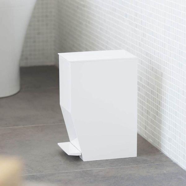 山崎実業 サニタリーボックス tower タワー ペダル式トイレポット ホワイト 3385 ｜ コーナーポット ペダル トイレ用品 シンプル