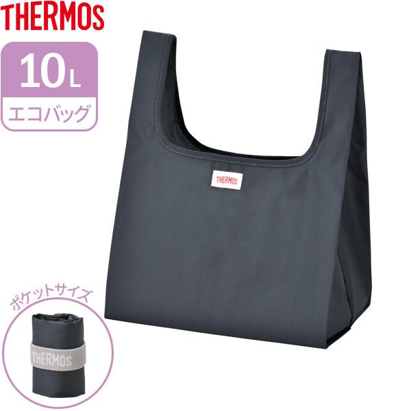 Yahoo! Yahoo!ショッピング(ヤフー ショッピング)サーモス エコバッグ ポケットバッグ 10L ダークグレー REX-010 ｜ THERMOS コンビニ 買い物 ショッピングバッグ 丈夫 洗える