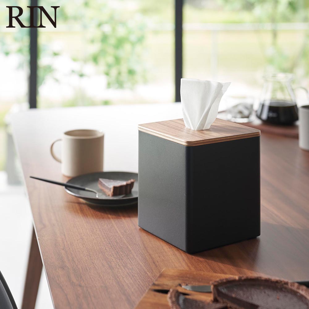 上から出せるティッシュ＆トイレットペーパーケース リン ティッシュ