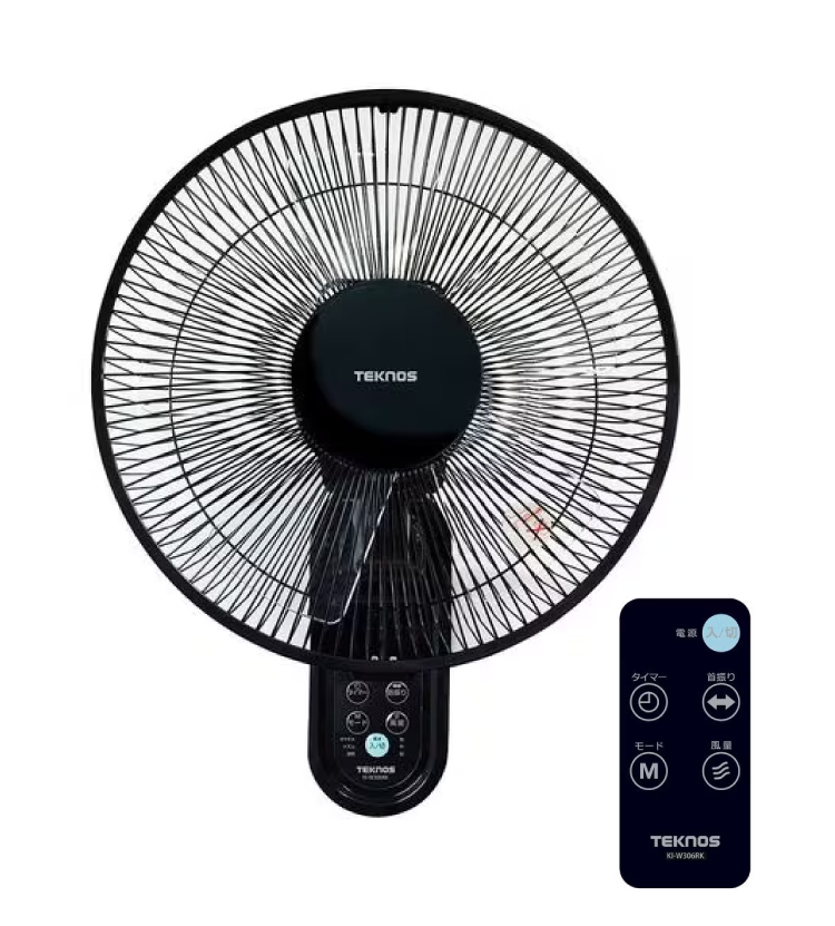 扇風機 壁掛け リモコン付 30cm KI-W306RK 壁掛け扇風機
