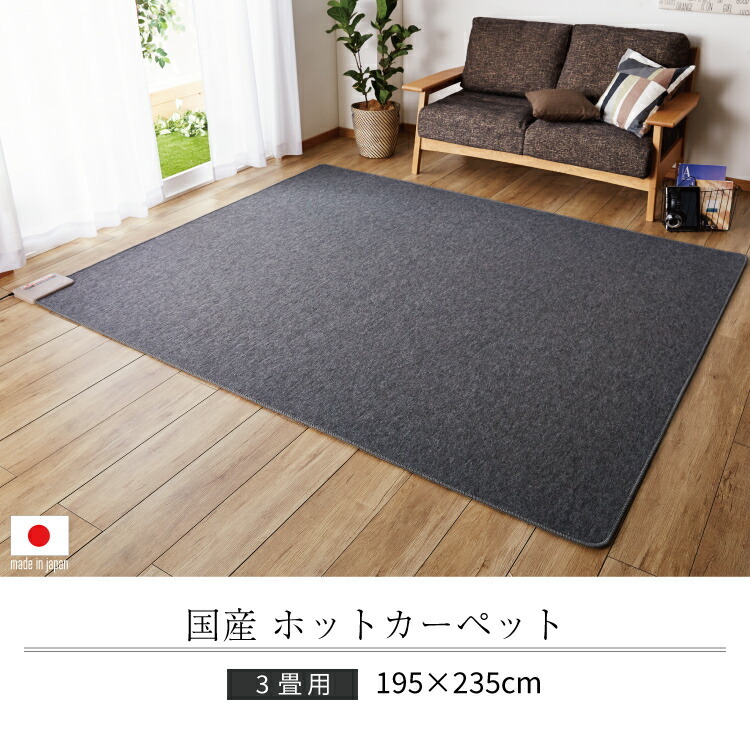 ホットカーペット 3畳 本体 195x235cm 電気カーペット カーペット 3帖 送料無料  :LF073B01b000J944647HLHC-302:すまいのコンビニ - 通販 - Yahoo!ショッピング