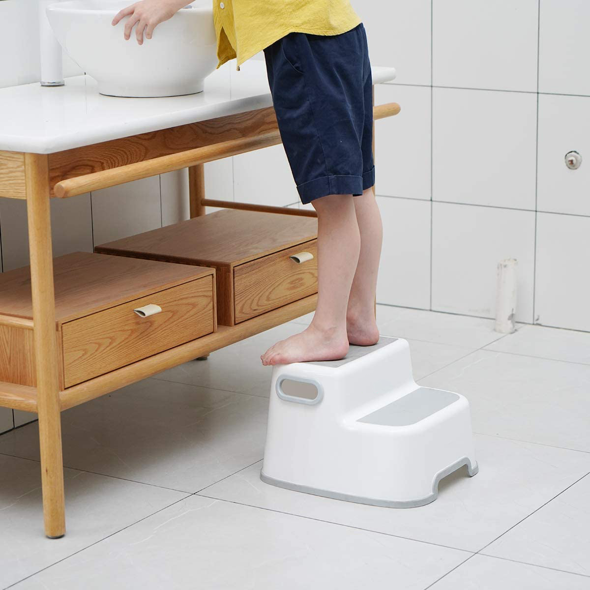踏み台 子供 大人兼用 子ども 幼児 ステップ ２段 洗面所 手洗い お風呂 トイレ台 滑り止め トイレトレーニング :step01:ヘルツ - 通販  - Yahoo!ショッピング