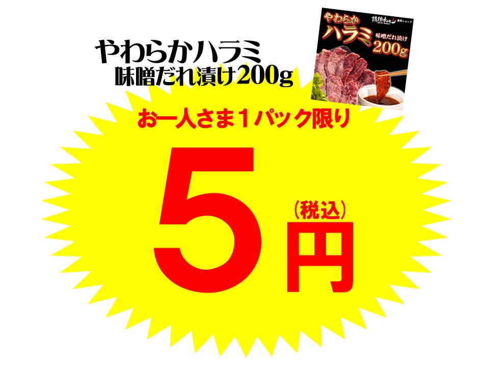 焼き肉 バーベキュー 200g BBQ お肉 やわらか ハラミ 味噌だれ漬け 焼肉 牛肉 肉 食品 【SALE／93%OFF】 BBQ